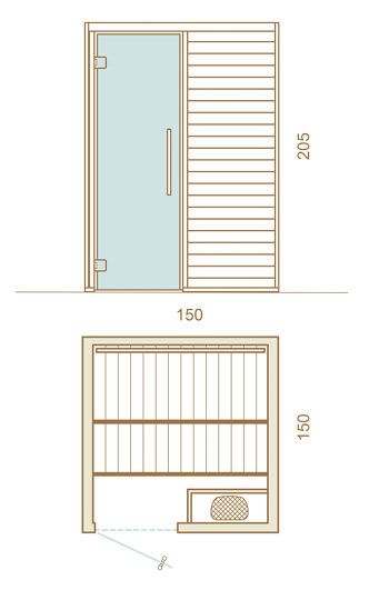 Plan D'étage 150 X 150 Porte à Gauche Cala