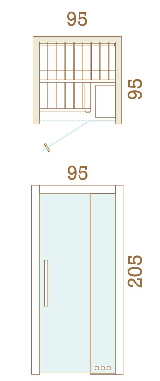 Plan D'étage 95 X 95 Porte à Droite Cala