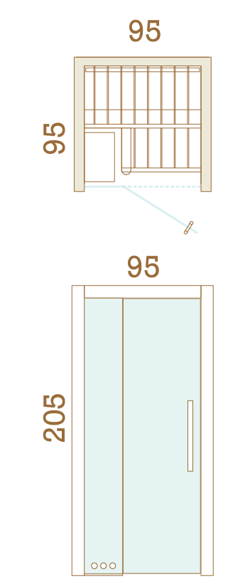 Plan D'étage 95 X 95 Porte à Gauche Cala